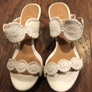 Never Worn Jack Rogers White Wedges